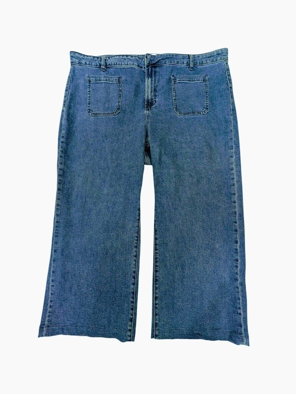 Eloquii Blue Denim Medium Wash Wide Leg Ankle Jeans Size 20 High Rise Casual